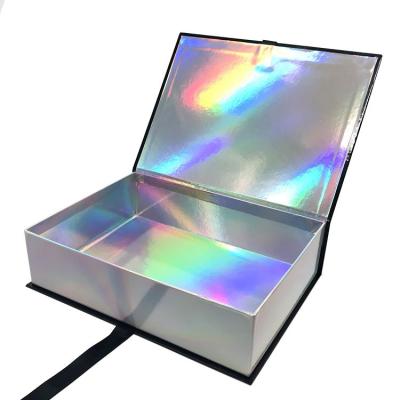 China Recycled Materials Wholesale Custom Logo Holographic Black Women Braided Wigs Private Label Braids Paper Box For Hair Wig Packaging for sale