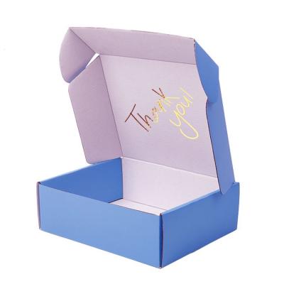 China Recycled Materials Custom Printed Light Blue Baby Blue Mailing Box Royal Navy Mailing Mailer For Eyelash Lash for sale