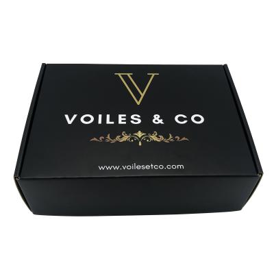 China Matte Paper Clothing Corrugated Shipping Recyclable Luxury Ad Gift Box Black Packaging Boxes Custom Logo for sale