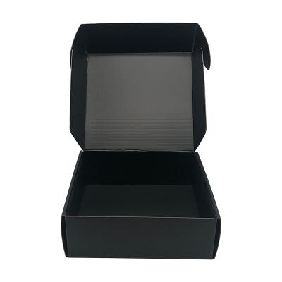 China Recyclable Custom Gift Box Matte Black Corrugated Shipping Boxes Logo Luxury Packaging Square Clothing Mailing Listing for sale