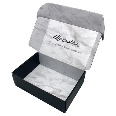 China Recyclable Custom Packiging Paper Clothing Mailing Mailing Box High Quality Mailing Black Boxes For Gift Package for sale