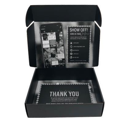 China Recyclable Custom Gift Luxuri Hair Extension Packaging Small Shipping Boxes Fit Lash Black Eyelash Paper Box for sale