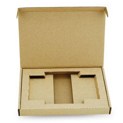 China Recycled Materials Custom LOGO Printed Cardboard Kraft Paper Packing Box Mobile Phone Case Charger Cable Electronic Products Listing Shipping Box for sale