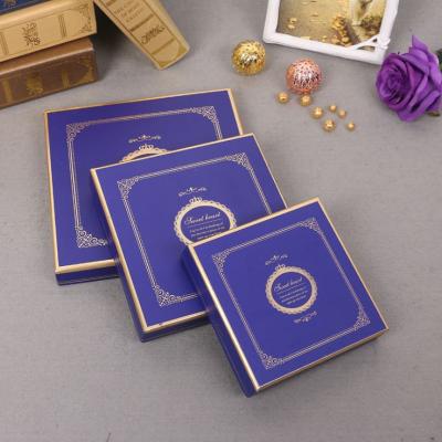 China Recycled Materials Wholesale Custom Luxury Royal Blue Cardboard Valentine Festive Empty Chocolate Packaging Design Gift Boxes for sale