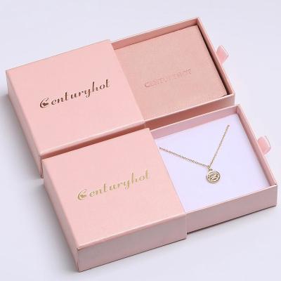 China Jewelry Necklace Earring Bracelet Ring Set Box Custom Logo Printed Small Box Luxury Rose Cardboard Slide Drawer Jewelry Packaging Box for sale