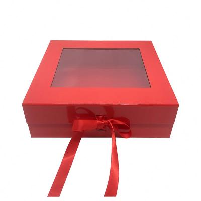 China Packaging Materials Decoration Recycled Paper Magnetic Gift Box With Ribbon , Paper Christmas Eve Candy Gift Box For Packaging for sale