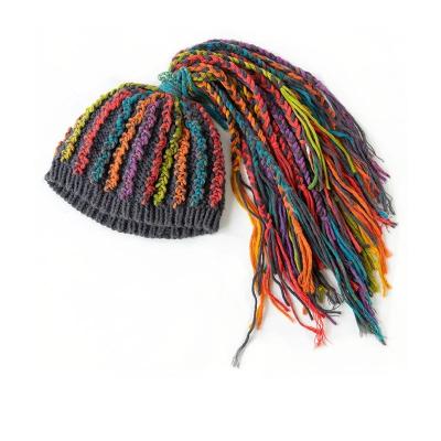 China Autumn Winter Handmade Woven COMMON unisex hip-hop style cotton dreadlocks ethnic Autumn Style Hat for sale