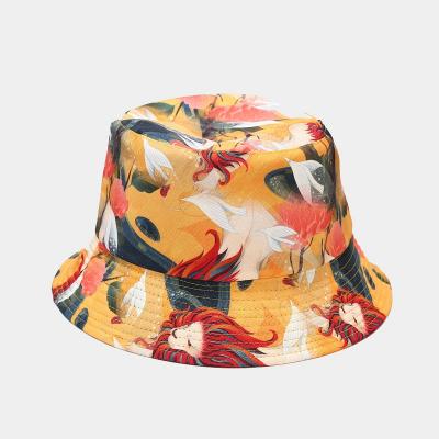 China High quality 3D printed fisherman hat dye tying double side basin hat summer sun protection hats for men and women for sale