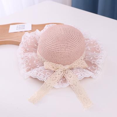 China Packable Summer Baby Accessories Kids Boy Girl Hat Breathable Straw Sun Hat Hollow Out Beach Lace Up Hats For Travel Packable for sale