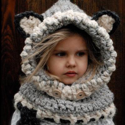 China breathable & Handmade Comfortable Soft Elasticity Knitted Hat Cute Children Winter Warm Baby Hat Gift Waterproof Animal Scarf Hat for sale