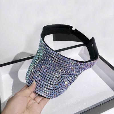 China High Quality Summer Rhinestone Sports Sun Hat Shiny Visor Hats Adjustable Hats For Jogging Running Recycling Golf Tennis for sale