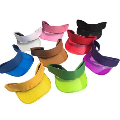 China Unisex High Quality PVC Sun Visor Elastic Sun Hats Sun Visor Sun Visor Sports Headband Golf Sports Headband Hat Tennis Beach Plastic Clear Hat for sale