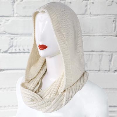 China Outdoor Scarf Women Winter Crochet Knit Hood Infinity Scarf Outdoor Windproof Long Warm Shawl Wraps for sale