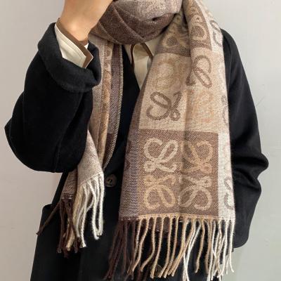 China Outdoor Scarf Winter Scarves For Lady Warm Pashmina Women Shawls Wraps Sheer Cashmere Cover Scarf for sale