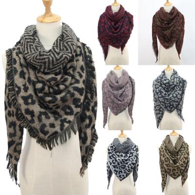 China Long Scarf Ski Snood Scarf Women's Cape Scarves Shawl Winter Warm Outdoor Leopard Print Women's Scarf for sale