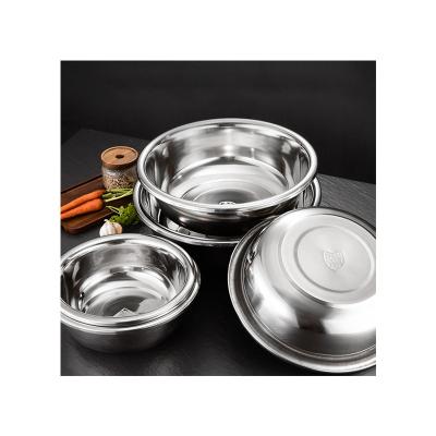 China Wholesale High Quality Viable Stainless Steel Soup Bowl Hammered Non-Slip Bottom Stainless Steel Cake Mixing Bowl For Kitchen Use for sale