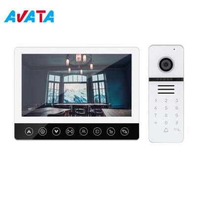 China 7 Inch 4 Wire Villa Video Intercom Doorbell Camera Video Door Phone Work with ID IC Card Unlock for sale