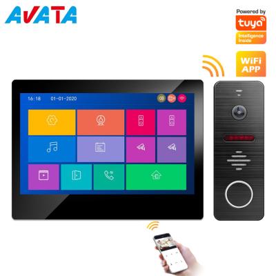 China IP/WiFi 4 Wire HD Touch Screen Video Intercom Smart Home Tuya Wire/Wireless Video Door Phone Doorbell for sale