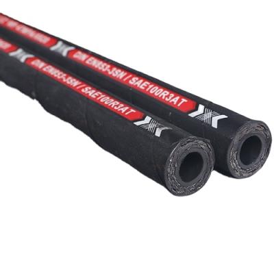 China Petroleum Base Hydraulic Fluids Steel Wire Braided High Pressure Rubber Hydraulic Hose DIN EN853 3SN for sale