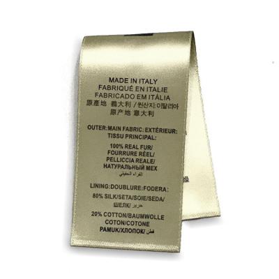 China Washable Garment Label Printer Ribbon Satin Garment Label for sale