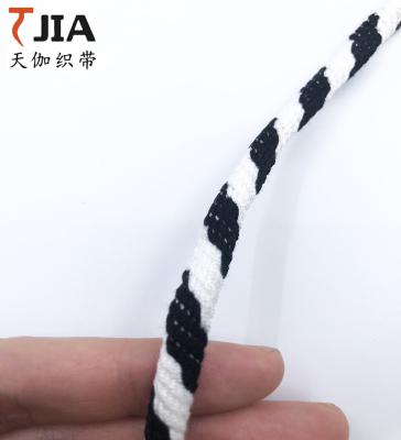 China Sustainable Custom Two Colors Braided Round Rope Cotton Rope for sale