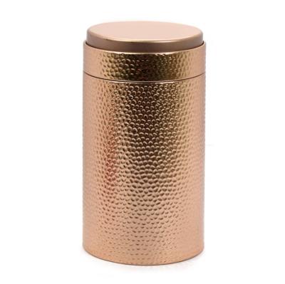 China High Quality Food Grade Metal Cans For Tea Packaging Airtight Lid Beating Effect Irregularity Round Tin Boxes for sale