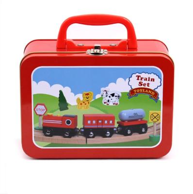 Chine High Quality Hand Carry Metal Can For Candy Metal / Plastic Handle And Lock Lunch Tin Box For Kids à vendre