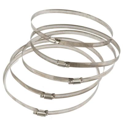 China Water Pipeline 304 Stainless Steel Conduit Clamps Ring Seal Hose Fastener Clamps Round Hoop Clamps 12mm Bandwidth for sale