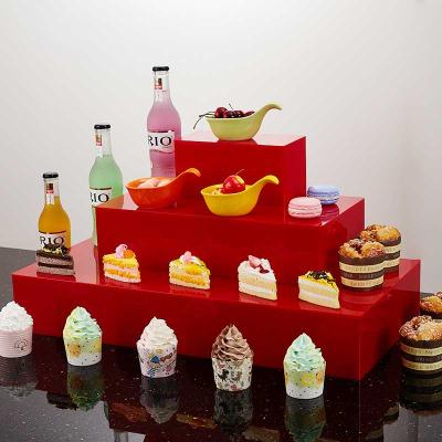 China Desgin modern acrylic dessert table display rack decoration afternoon tea set buffet cake snack shelf sushi display stand for sale