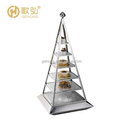 China Modern Luxury Italian Restaurant Decoration Buffet Plater Supply Risers Standing Riser Shelf Display Rack for sale