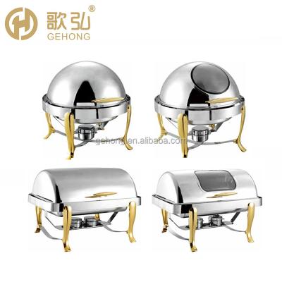 China Shakes Pan Chafer Silver and Gold Chafer Full Size Parking Lot with Lid Glass Chafer for Wedding, Parties, Banquet, Catering Ev for sale