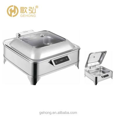 China Modern Desgin Wholesale Catering Restaurant Luxury Stainless Steel Friction Dish Food Warmer Set Buffet Dishes for sale