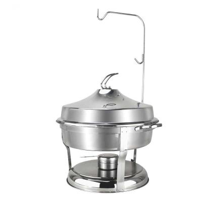 China Kitchen Use Cooking High Quality Stainless Steel Gold Food Display Insulation Luxury Dining Alcohol Chafing Dish for sale