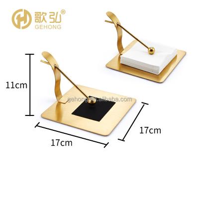 China Commercial Custom Golden Spoon and Fork Paper Napkin Holder Metal Napkin Holder for sale