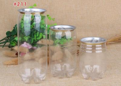 China 345ml Airtight Food Grade PET Beverage Cans Transparent Plastic Canisters for sale