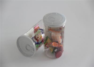 China Food grade PET Clear Plastic Cylinder 400ml Candy Canister Easy Open for sale