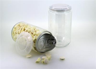 China Clear Plastic PET Easy Open Can 500ml Round Candy Tubes Packaging SGS Certificate for sale