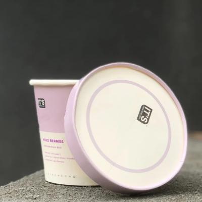 China Disposable Biodegradable OEM Custom Design Ice Cream Drinking Food Packing Container Paper for sale