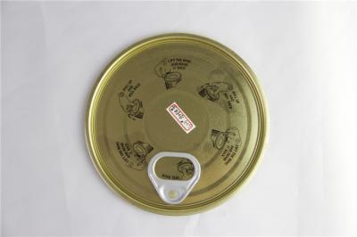 China Eco - friendly embossing printed Tin Can caps / 300 # tinplate easy open lid for sale