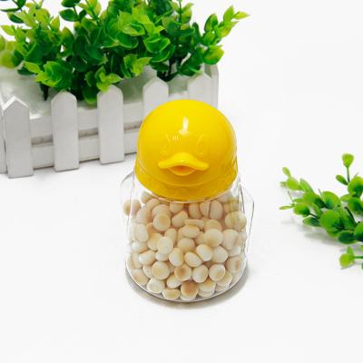 China Kids Favor Penguin Cookie Clear Plastic Packing Jar Lovely Animal Shape 350ml for sale