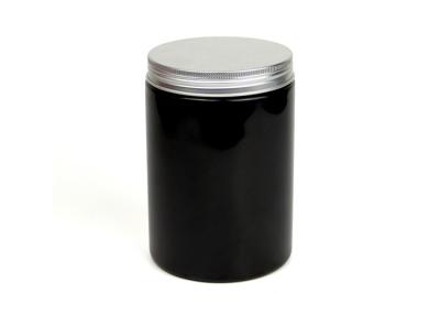 China 250ml Black PET Bottles Paper Sticker / Silk Printing With Aluminium Screw Cap for sale