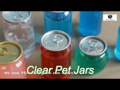 cheap transparent plastic clear pet jars can for food with screw pp cap