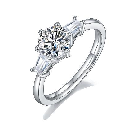 China Baifu TRENDY Jewelry Customized Moissanite Bridal Stone Bridal Ring Engagement Rings 18K 1ct 3 White Gold for sale