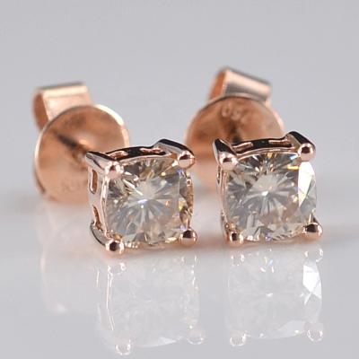 China Nickel Free And Lead Free BaiFu Jewelry 18K Gold Moissanite Stud Earring For Women for sale