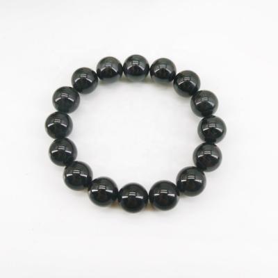 China Nickel Free and Lead Free Baifu Jewelry Custom Round 10mm Natural Black Agate Prayer Beads Bracelet for sale