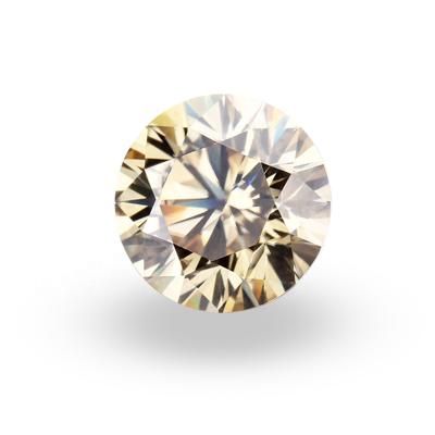 China Color play or Fire Baifu gems good quality round light champagne moissanite loose diamonds colored for sale