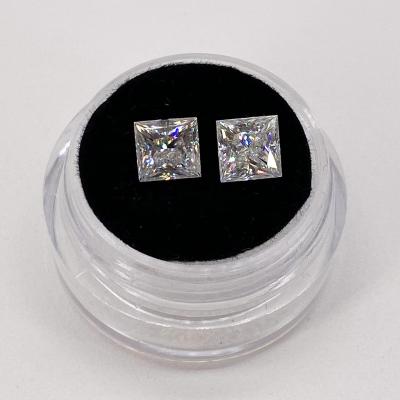 China Color Set Or Fire Baifu Gems 7mm 1.8carat DEF VVS Square Princess Cut Moissanite Stone for sale