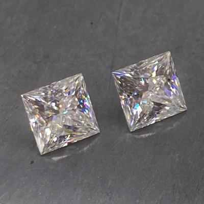 China 1.2 carat square princess color game or fire Baifu high quality 6.5mm gems cut loose moissanite diamond for sale