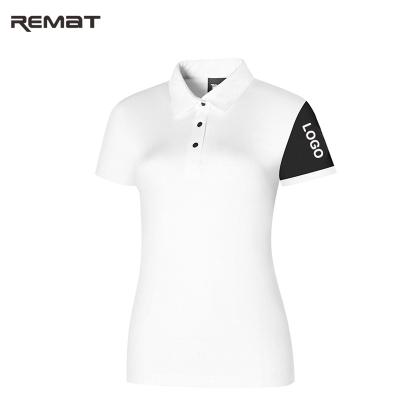 China Custom Anti-wrinkle Women Golf Polo Shirt Slim Fit Lady Apparels Embroidered Logo Golf Wear Polo Shirts for sale