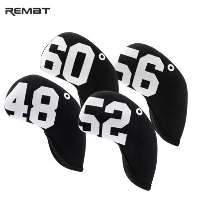 China Custom Logo Waterproof Dustproof Head Cover Waterproof Neoprene 48 52 56 60 Irons Angle Golf Club Headcovers for sale